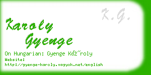 karoly gyenge business card